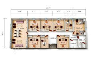 Prefabricated Office PRO 203 m2
