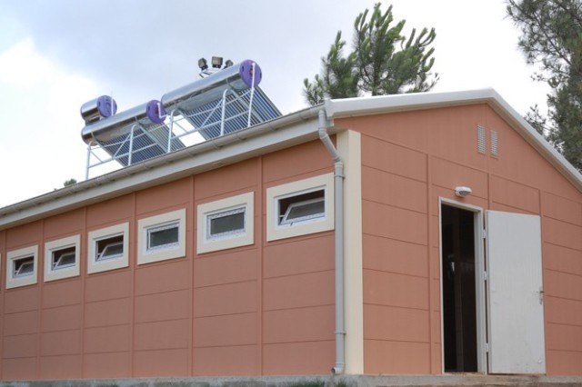 Prefabricated WC and shower building