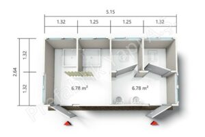 Prefabricated WC-Shower PRWD 14 m2