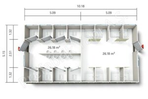 Prefabricated WC-Shower PRWD 52 m2 A